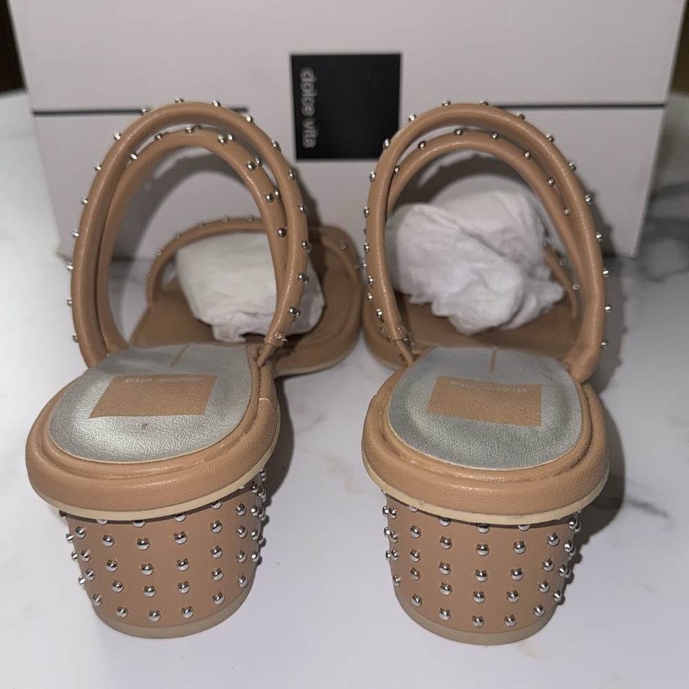 DOLCE VITA SANDALS, FAUX LEATHER, STUDDED, SIZE 8-1/2M - Picture 2 of 8